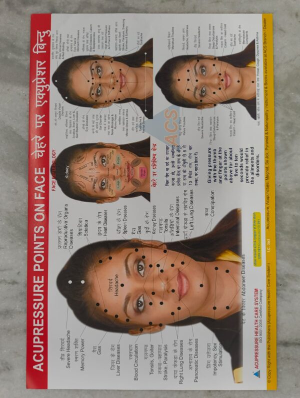 Acupressure Points on Face Chart ( 17×11 inch , 43×28 cm)